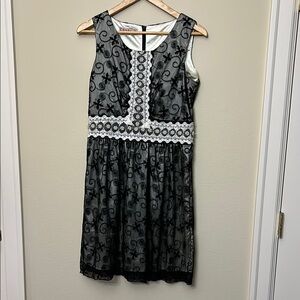 Young Essence Black and White Floral Dress
